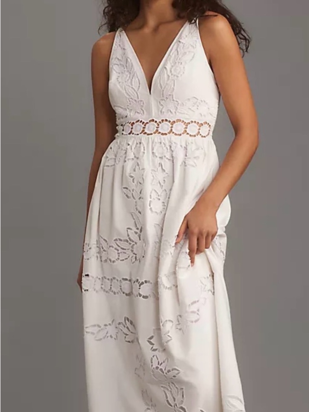 NWT Anthropologie Vineet Bahl Lace Dress with Cutout Waist sz S 100% cotton Rush